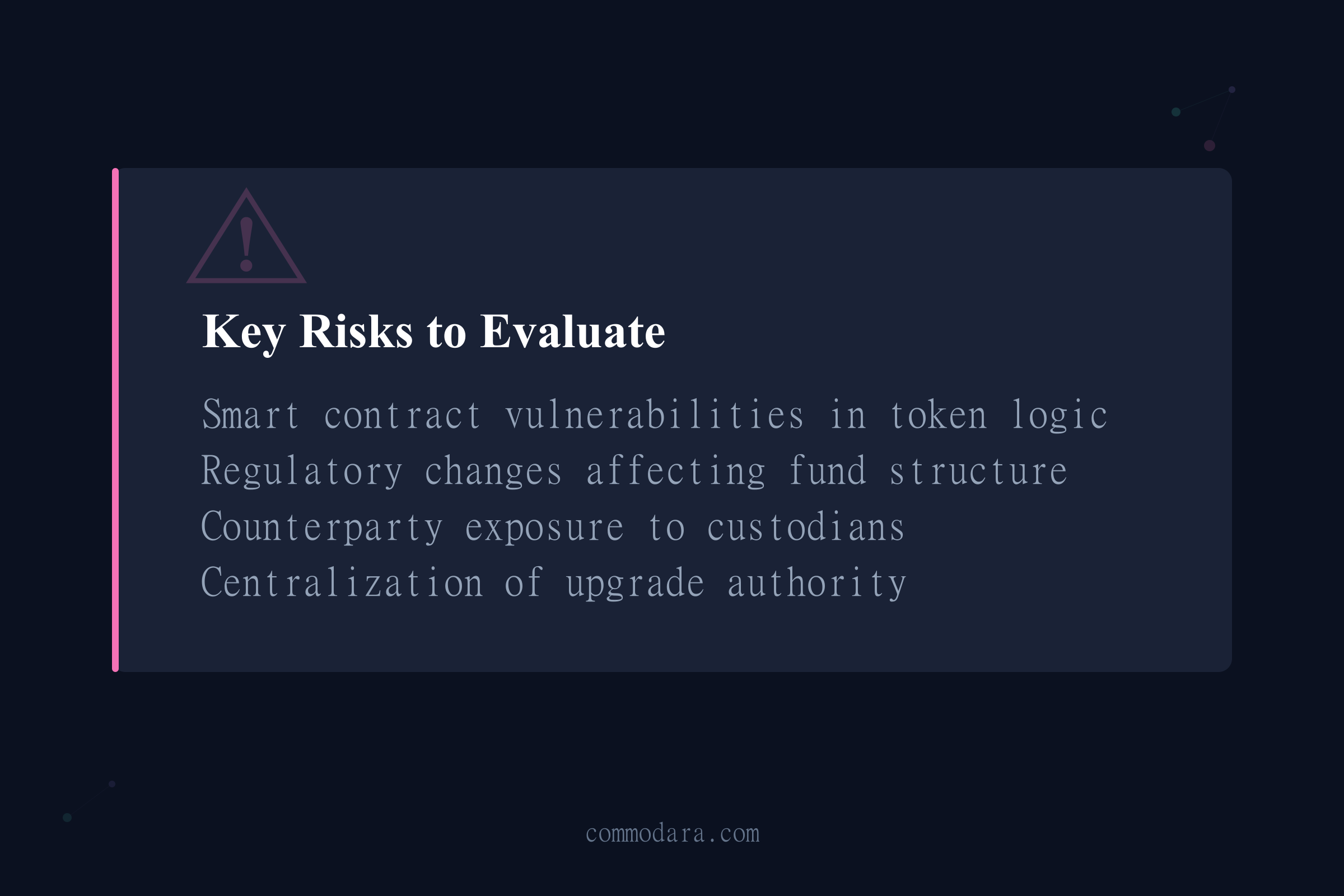 Key risks of investing through Ondo Finance including smart contract and regulatory exposure