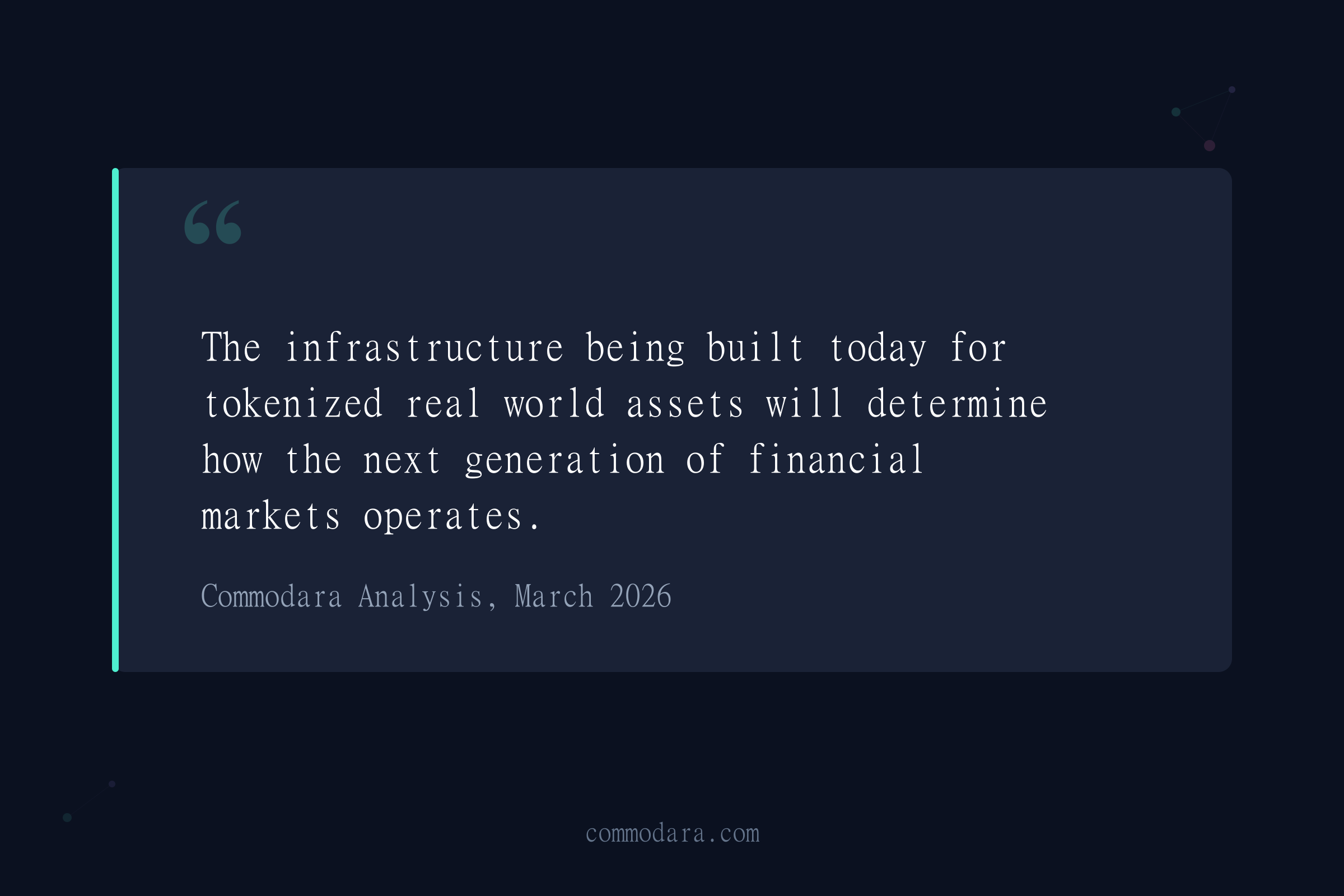 Tokenized real world assets infrastructure will shape next generation financial markets